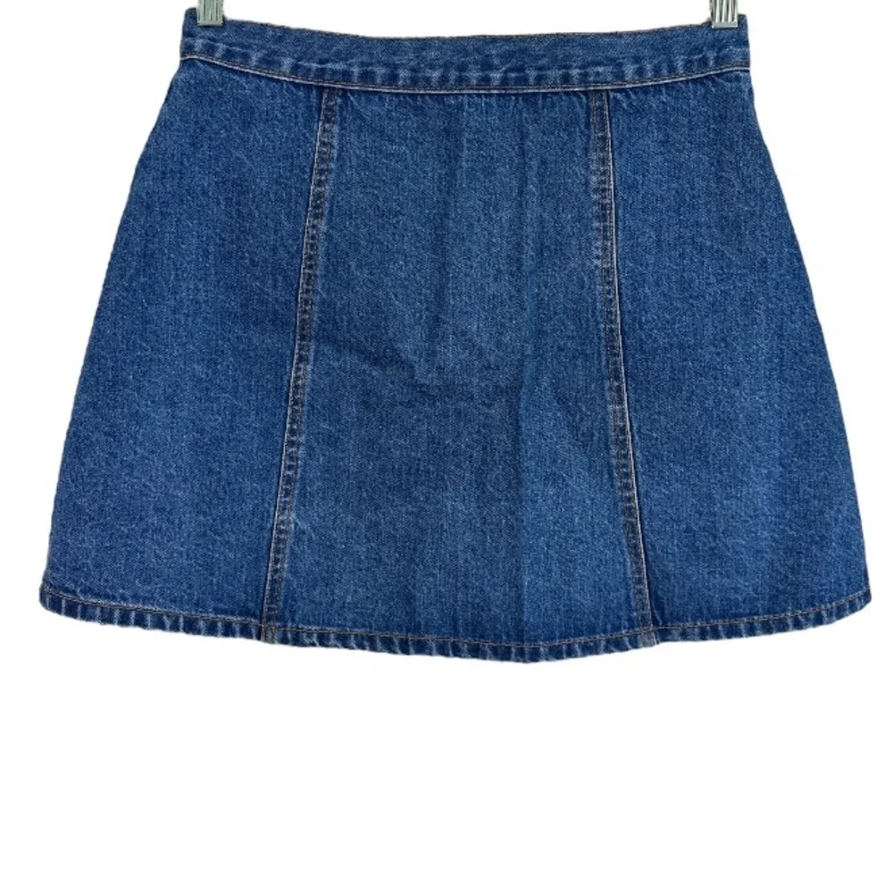 BDG button snap front denim skirt m